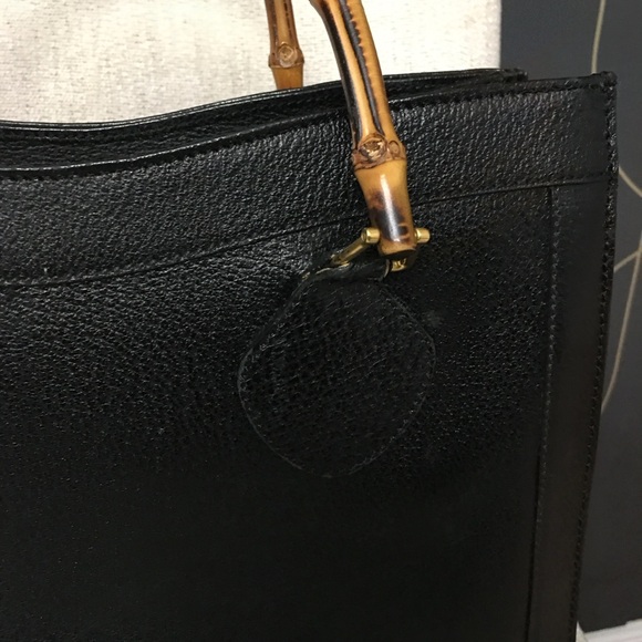 Authentic Gucci Diana tote bag black leather bamboo handles - Picture 7 of 16